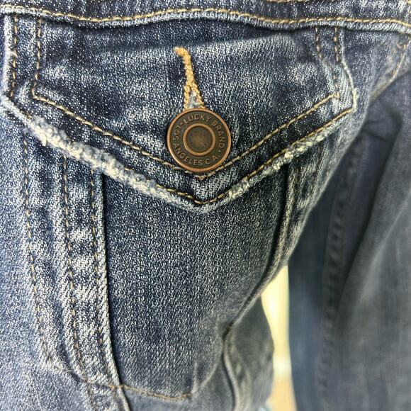 Lucky Women's Jean Jacket Size S/P Distressed - Picture 7 of 7